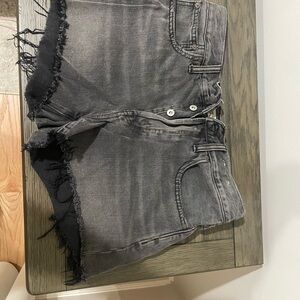 Madewell Charcoal Washed Denim Cutoff Shorts